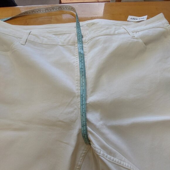 Old Navy Plus Size White Cotton Wow High Rise Skinny Jean Pants Size 26 - Picture 10 of 11